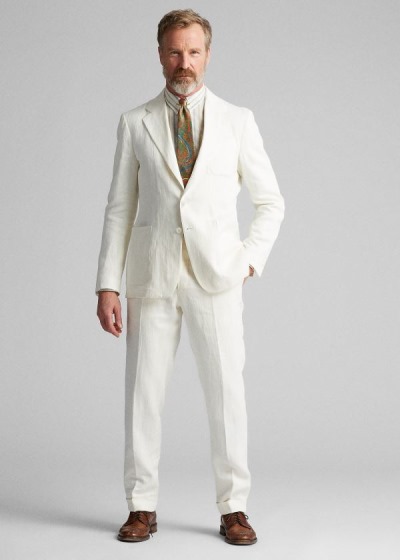 Men's Ralph Lauren Linen Suit Jacket | 634250SAY